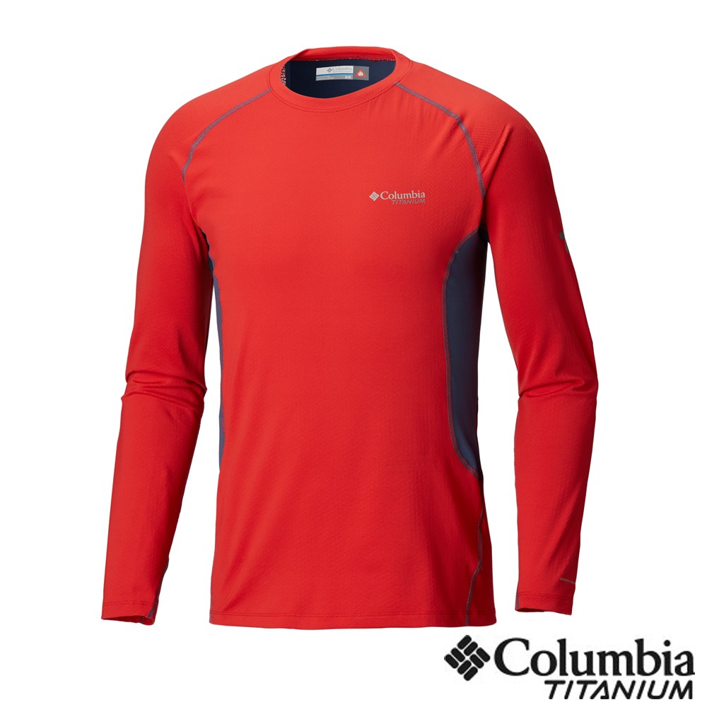 Columbia哥倫比亞 男款-鈦Omni-HEAT 3D 保暖快排長袖上衣-紅色