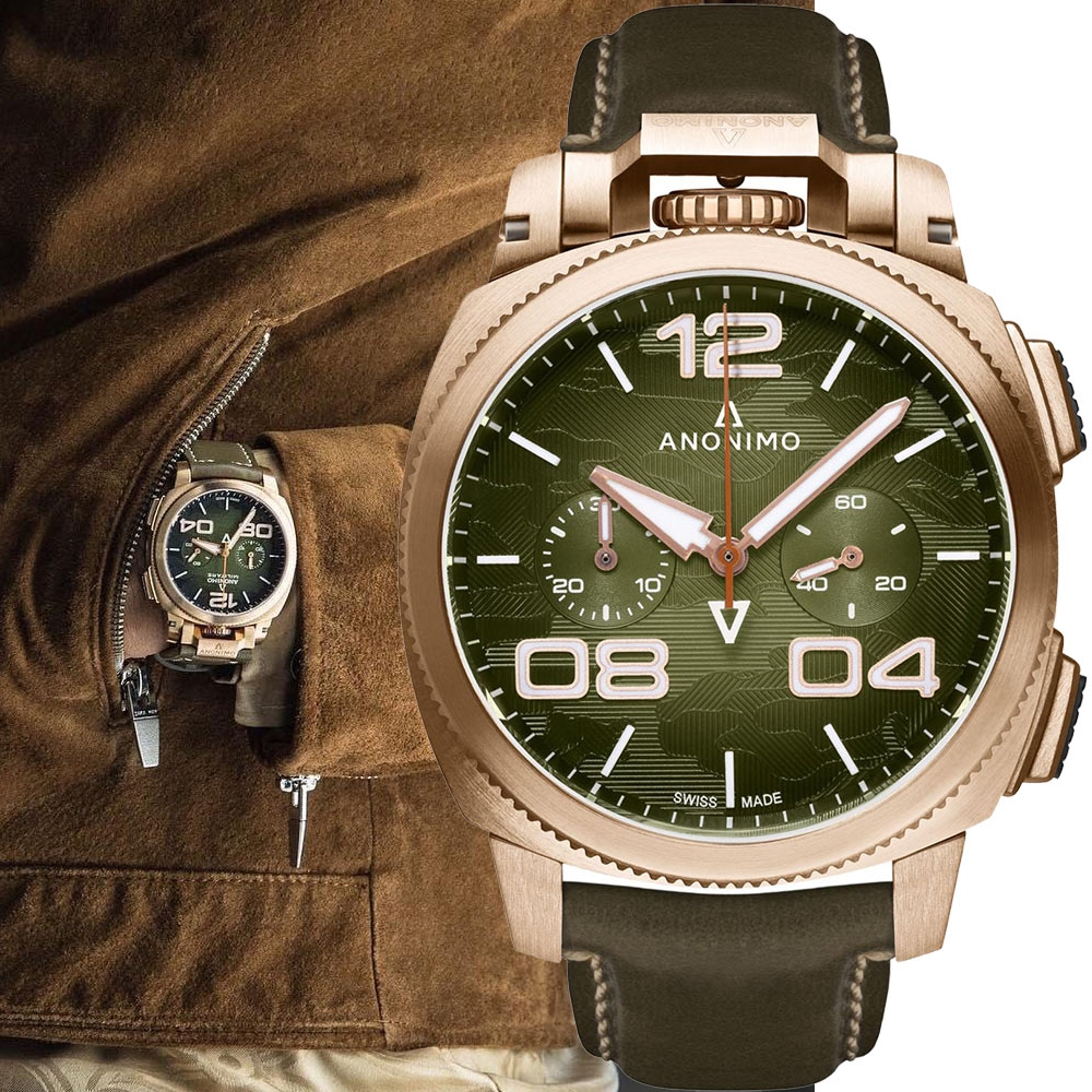 Anonimo Militare 義式軍風 青銅機械錶-AM-1123.01.002.A05