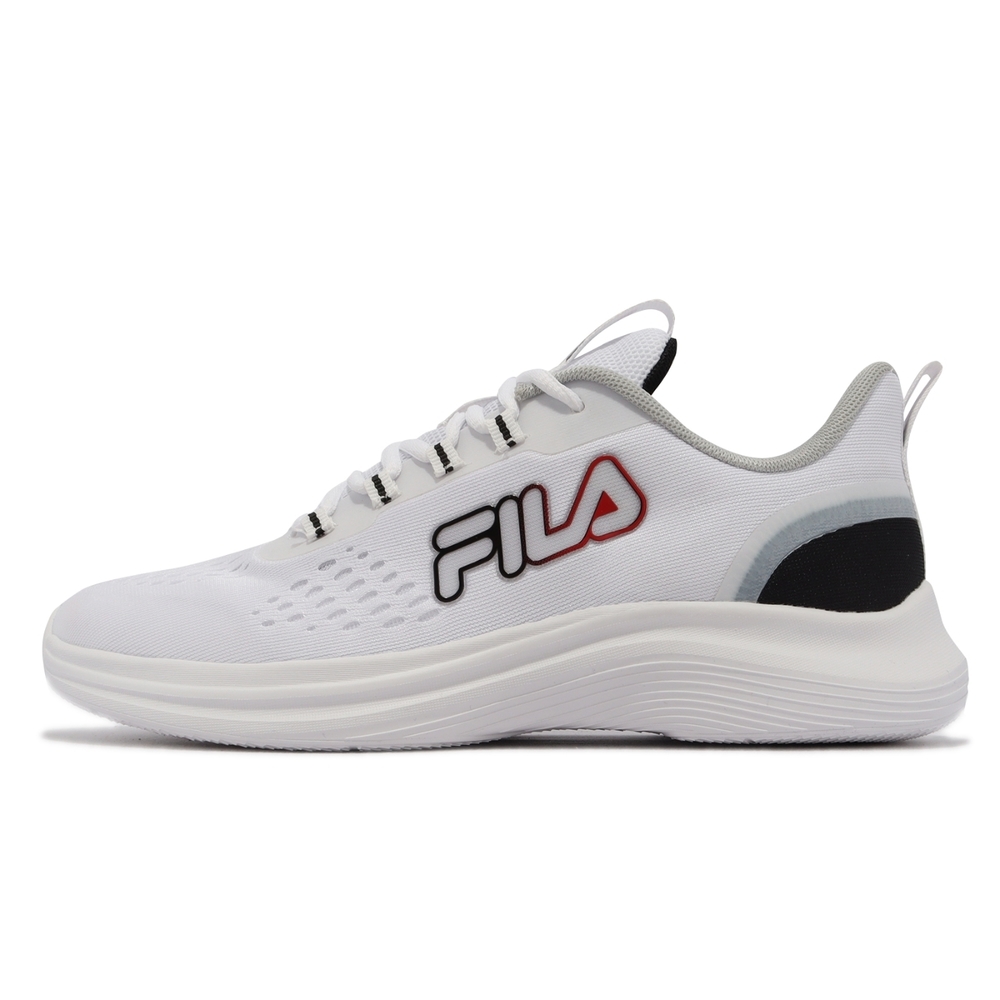 FILA 男款輕量慢跑鞋-白/黑 1-J923W-101