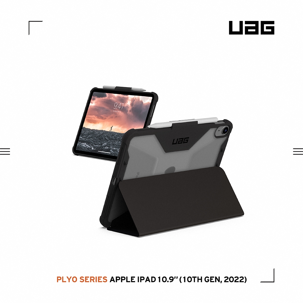 UAG iPad 10.9吋耐衝擊全透保護殼-黑