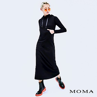 MOMA 休閒連帽背心長洋裝