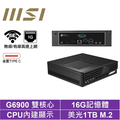 MSI 微星雙核{萌虎勇士} 迷你電腦(G6900/16G/1TB M.2)