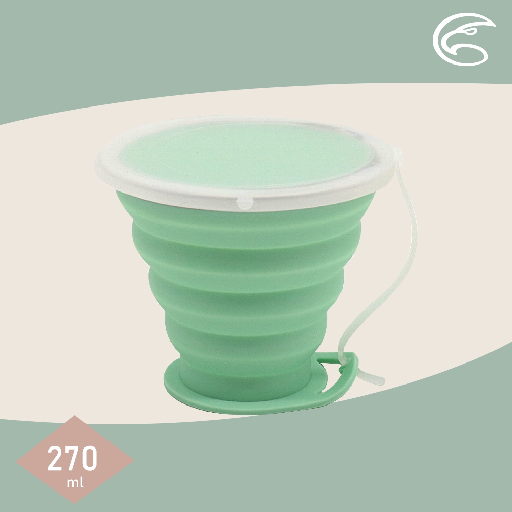 【ADISI】隨身折疊杯 AS23078 (270ml) / 粉綠色