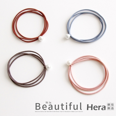 【Hera 赫拉】韓國簡約三合一細珍珠髮圈紮頭發髮飾-六入 H202108305 彩色