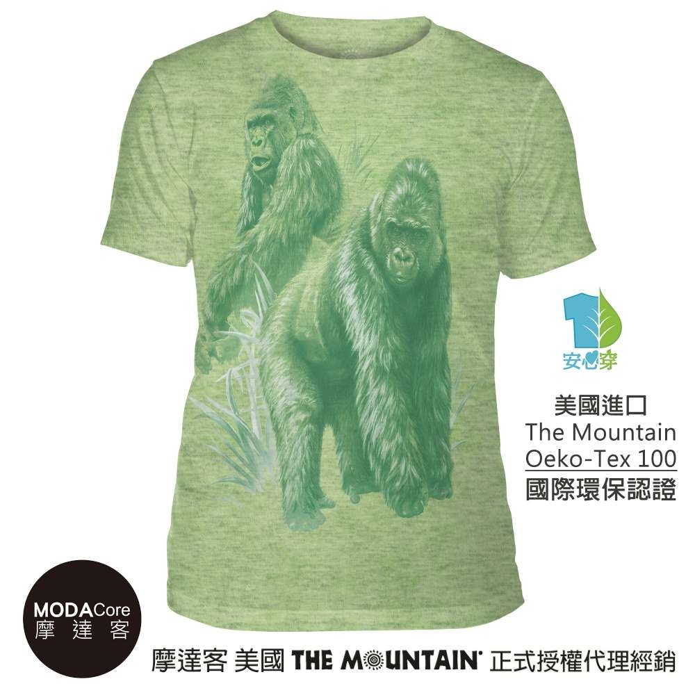 摩達客-美國The Mountain都會系列 非洲大猩猩綠底 中性修身短袖T恤