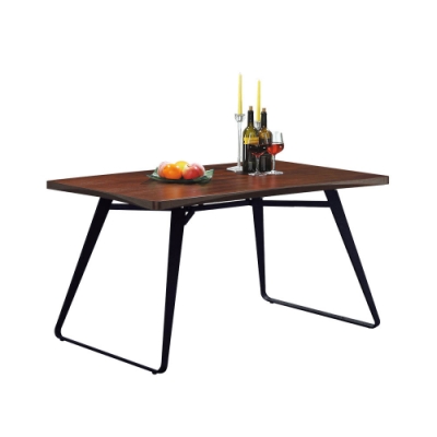 柏蒂家居-達尼洛工業風4.3尺斜腳座設計餐桌/休閒桌-130x80x75cm