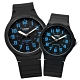CASIO 簡潔復刻 數字時標 橡膠手錶 情侶對錶-黑藍色/42mm+33mm product thumbnail 1