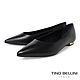【TINO BELLINI 貝里尼】巴西進口尖頭素面平底鞋FWBT036-1(黑色) product thumbnail 1
