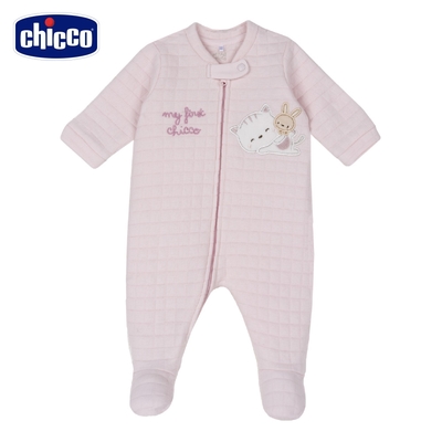 chicco- 粉彩-方形夾棉前開兔裝-貓咪