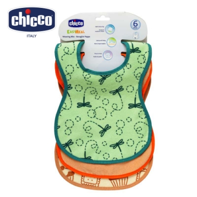 chicco-可愛防水圍兜3入