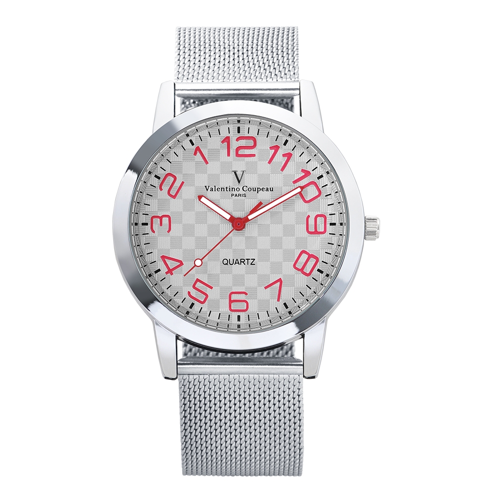 Valentino Coupeau 范倫鐵諾 古柏 時光倒流系列腕錶(白面/紅字/米蘭帶)