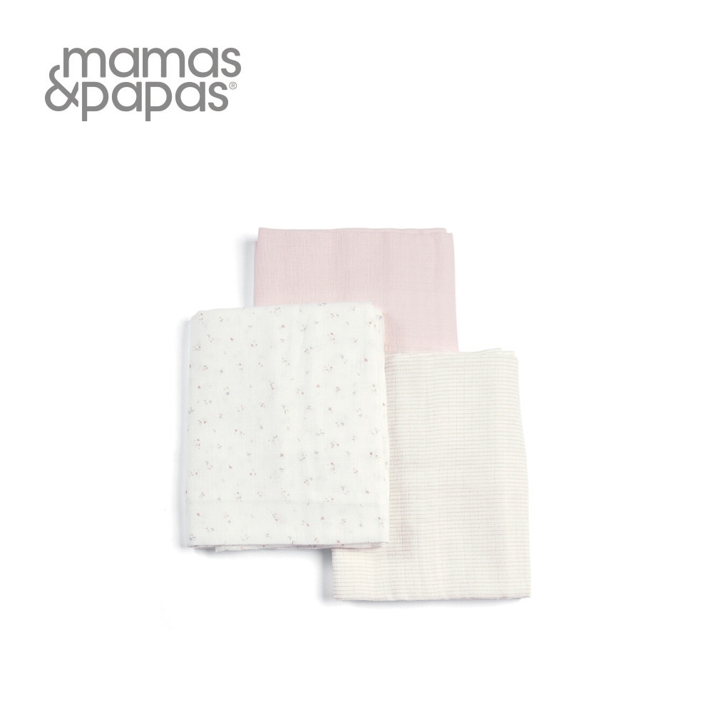 Mamas & Papas Muslin紗布巾3入-絮花呢喃