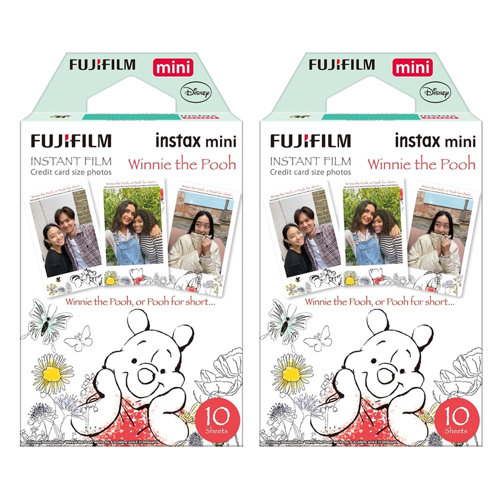 【FUJIFILM】富士 instax  mini WINNIE POOH 小熊維尼底片 2入組 拍立得底片 卡通底片 富士即可拍 相機底片