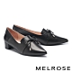 低跟鞋 MELROSE 復古典雅真皮蝴蝶結造型尖頭低跟鞋－黑 product thumbnail 1