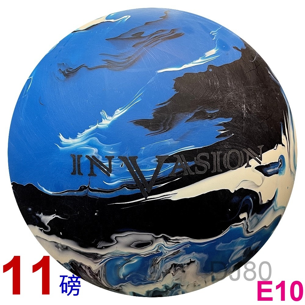 【DJ80 嚴選】美國品牌ELITE INVASION 二代入侵-頂級保齡球11磅(加重片-藍黑白色)