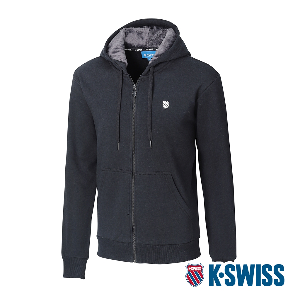 K-SWISS Fur Hoody Jacket刷毛連帽外套-女-黑