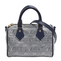 LV M23069經典Speedy Bandoulière 20 Monoglam帆布手提/斜背包(藍色)