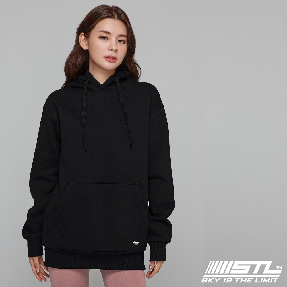 STL YOGA 韓國瑜珈 METRO SEMI overfit hoodie 運動休閒 純色連帽刷毛重磅大帽T 率性黑Black