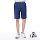 【Lynx Golf】男款日本進口面料基本款經典格紋夾標設計雙折休閒短褲-藍色 product thumbnail 2