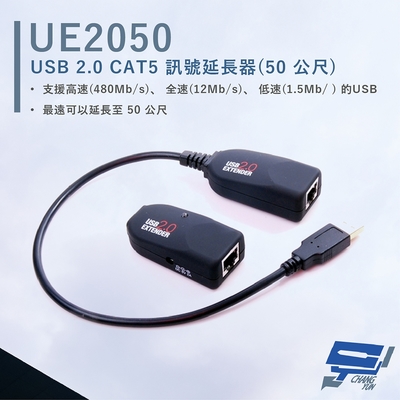 昌運監視器 HANWELL UE2050 USB2.0C AT5 訊號延長器 無壓縮訊號傳輸
