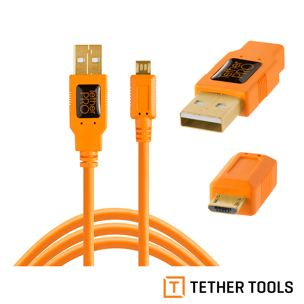 Tether Tools CU5430-ORG USB2.0傳輸線A公轉Micro B