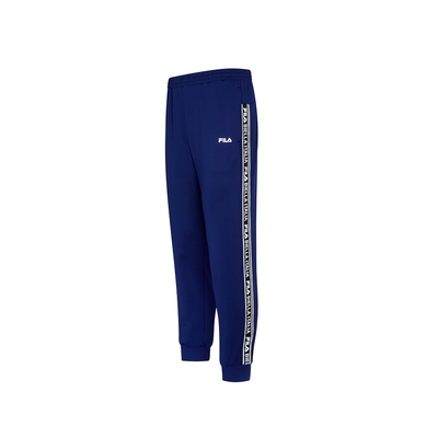 FILA 男抗UV吸濕排汗針織長褲-深藍 1PNX-5306-DB