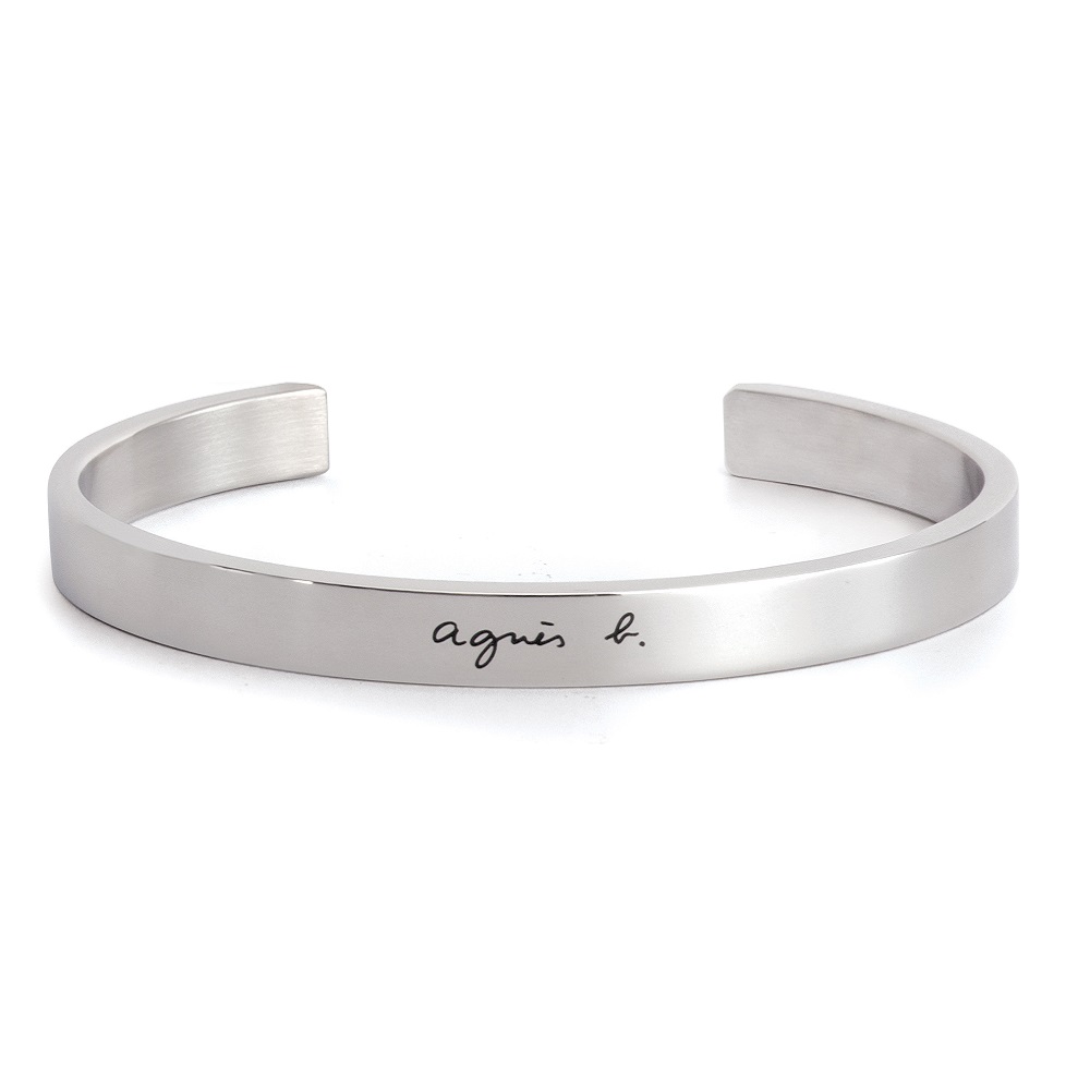 agnes b. logo基本款男性手環(銀)(情侶對環) product image 1