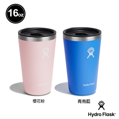 Hydro Flask 16oz/473ml 保溫 附蓋 隨行杯 青鳥藍 / 櫻花粉