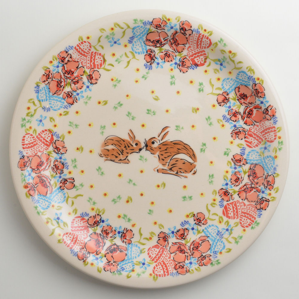 波蘭陶 小兔花園系列 圓形餐盤 27cm 波蘭手工製