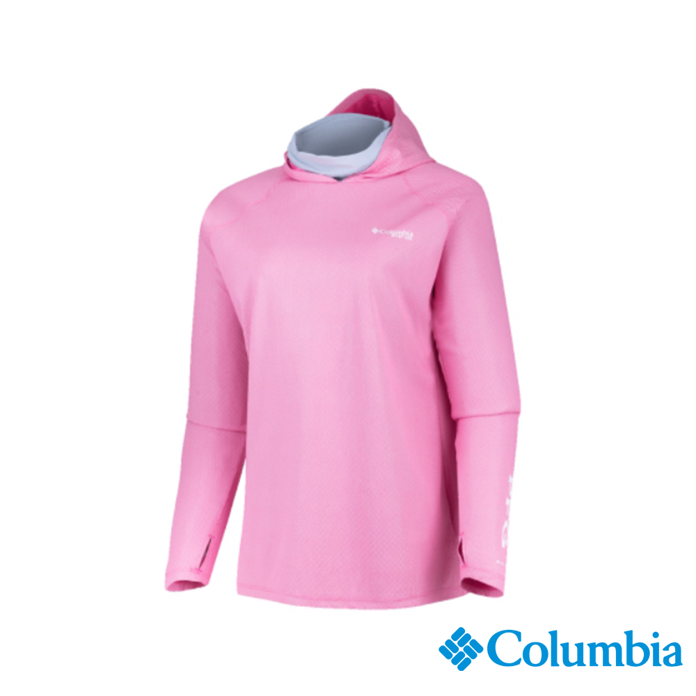 Columbia 哥倫比亞 女款-UPF50涼感快排連帽上衣-粉紅 UFL00540