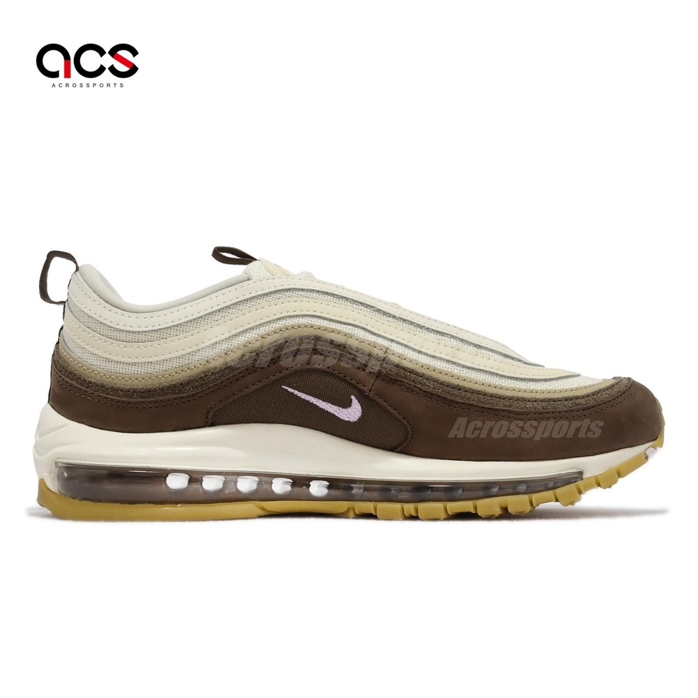 Nike 休閒鞋Air Max 97 PRM 男鞋咖啡棕米白經典子彈鞋絨面氣墊DQ8996