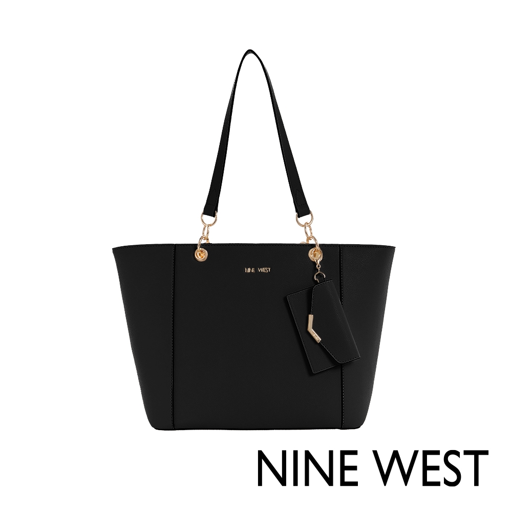 NINE WEST BASIL 梯型手提/側背托特包-黑色(542222)