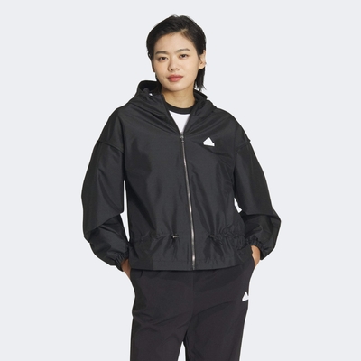 adidas 外套 女款 運動連帽外套 風衣外套 亞規 TECH WV JKT 黑 IM8813