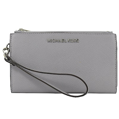 MICHAEL KORS Jet Set 防刮牛皮對開式雙拉鍊手掛中夾(丁香紫)