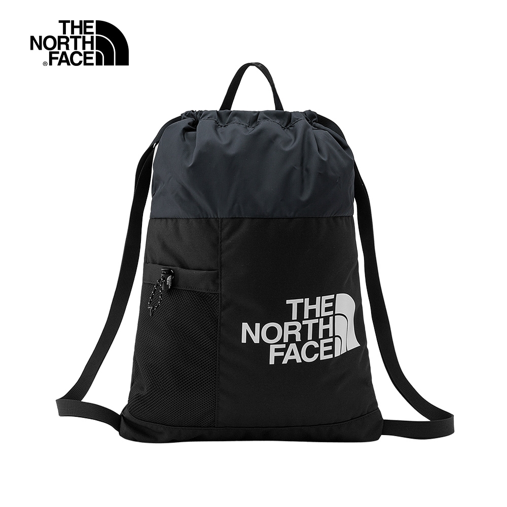 【The North Face 官方旗艦】北面男女款黑色抽繩束口休閒後背包｜52VPKY4