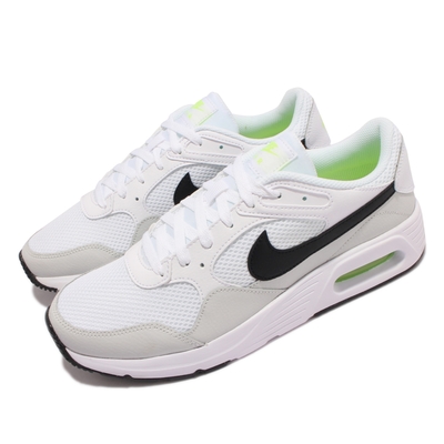 Nike 休閒鞋 Air Max SC 運動 男鞋 氣墊 舒適 避震 網布 皮革 穿搭 白 黑 CW4555-105