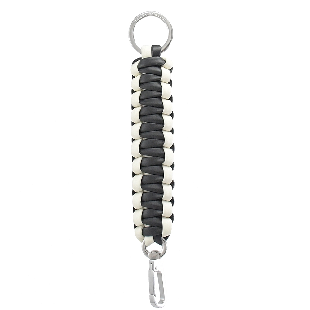 BOTTEGA VENETA編織結造型鑰匙圈/吊飾(黑白)