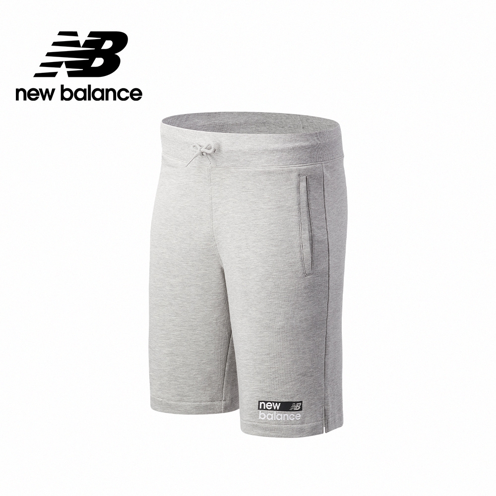 【New Balance】左腿品牌棉短褲_男性_灰色_MS11901AG