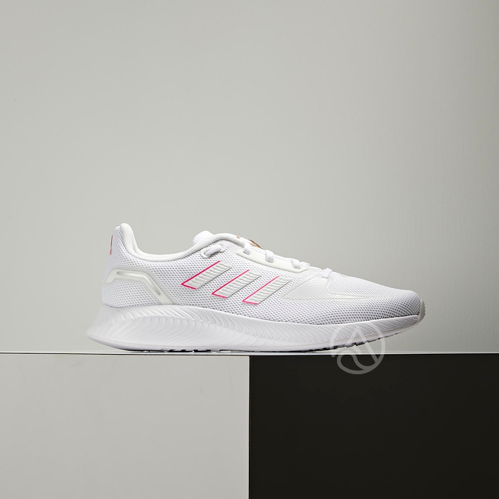 Adidas Runfalcon 2.0 女鞋 白色 粉色 輕量 支撐 緩衝 彈力 運動 休閒 慢跑鞋 FY9623