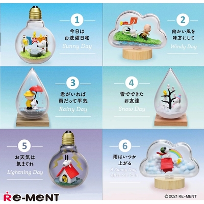 再販RE-MENT全6入SNOOPY盒玩WEATHER Terrarium氣象主題