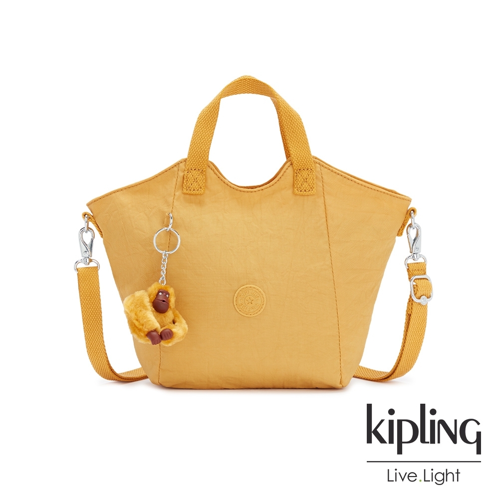 Kipling 鮮豔太陽黃輕盈手提斜背包-NORI