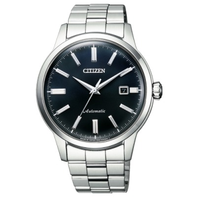 CITIZEN 卓越品味時尚機械錶(NK0000-95L)-銀x藍/41mm