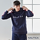 Nautica 男裝 經典撞色刷毛長袖帽T-藍 product thumbnail 1