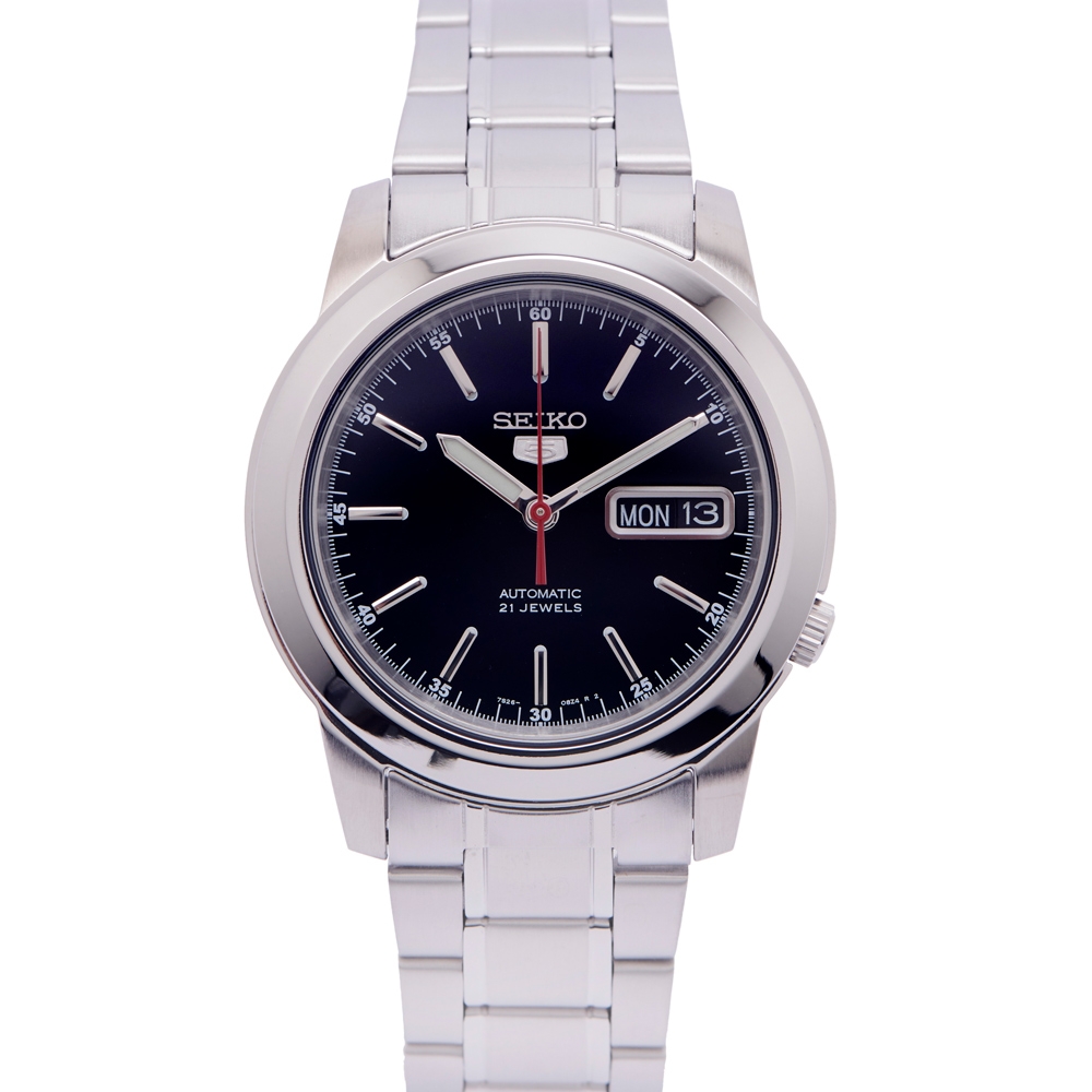 SEIKO 五號機芯款機械手錶(SNKE53K1)-黑面x銀色/38mm