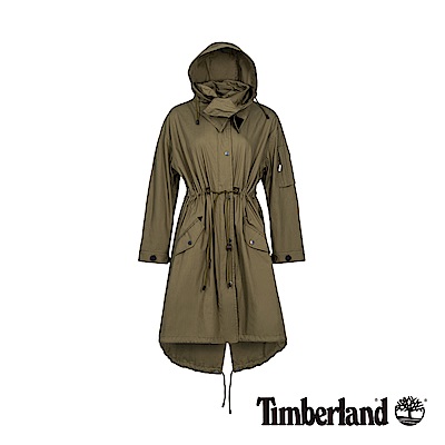 Timberland 女款馬提尼橄欖綠軍裝可拆式連帽派克大衣|B3104