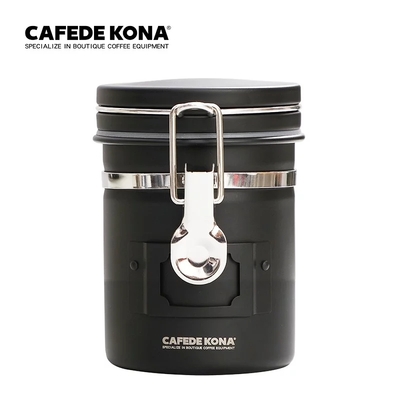 CAFEDE KONA 不鏽鋼密封罐150克-黑