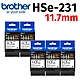 【5入組】brother HSe-231 原廠熱縮套管 ( 11.7mm 白底黑字 ) product thumbnail 2