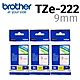 【3入組】brother 原廠護貝標籤帶 TZe-222 (白底紅字 9mm) product thumbnail 1