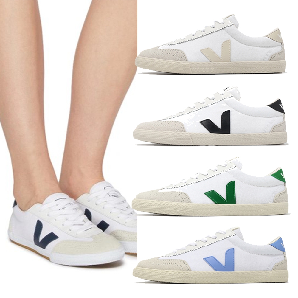 Veja 德訓鞋 Volley Canvas 女鞋 麂皮 帆布 拼接 低筒 休閒鞋 單一價 VO0103523A