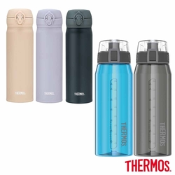 【獨家1+1組】THERMOS膳魔師 不鏽鋼超輕量彈蓋真空保溫瓶500ml+彈蓋隨手瓶940ml